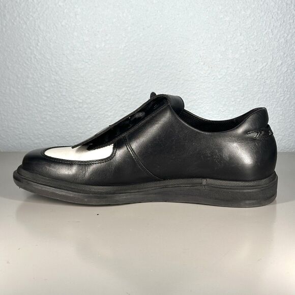 A. Testoni Leather Loafers Oxford Black Golf Shoes Size 8-8.5 - Picture 7 of 16